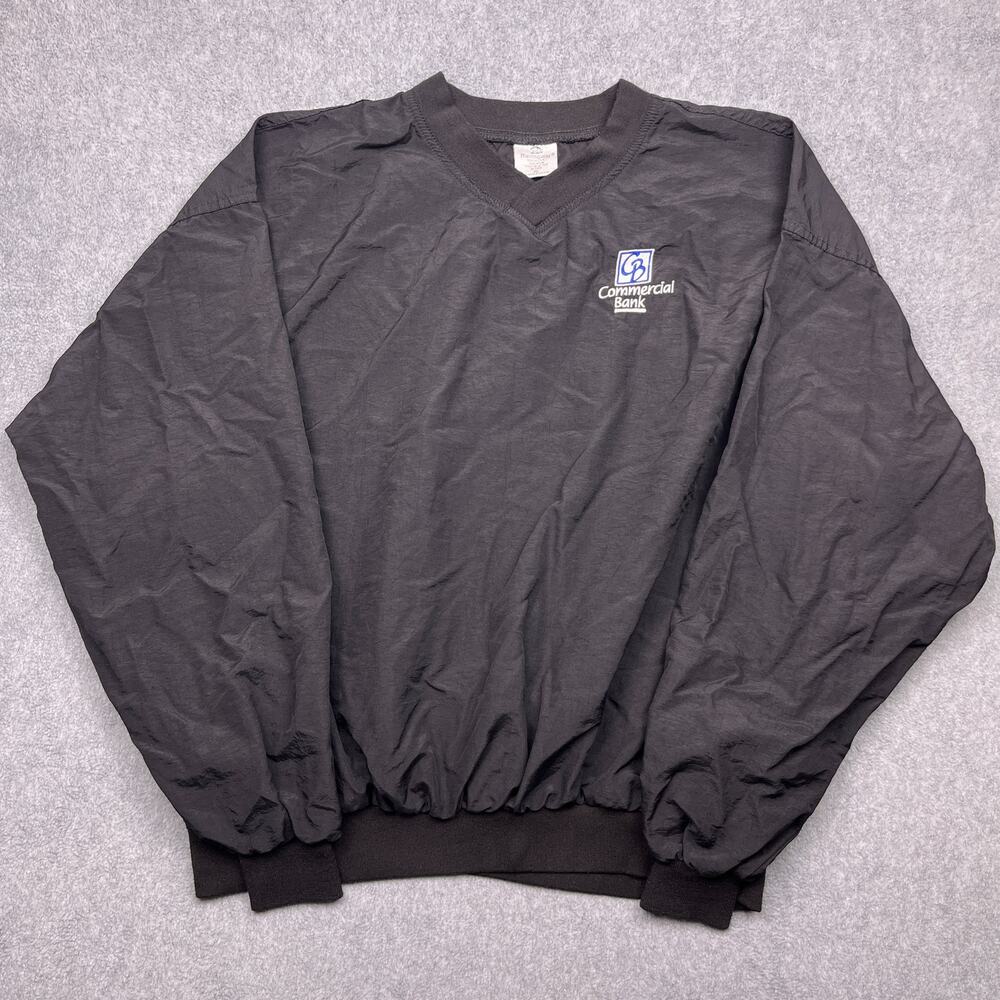 vintage munsingwear commercial bank windbreaker jacket black xl‎